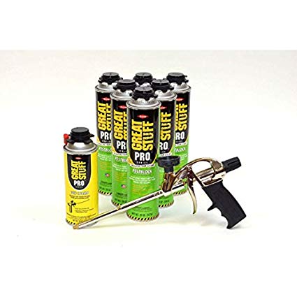 Great Stuff Dow Pro 14 Gun & Pestblock 20 oz(6 cans) & Gun Cleaner