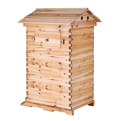 Mophorn Beehive Frames 3 Layer Automatic Honey Flow Bee Hive Nature Wood Beehive Box Beehive Deep Frams Auto Flow (3 layer)