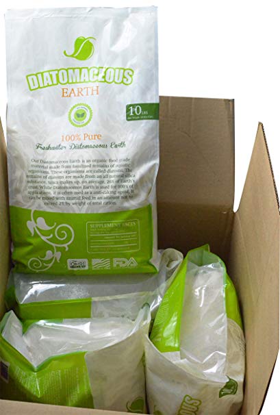 Absorbent Industries AI-10066-S4 Diatomaceous Earth Food Grade, 10 lb, White, Set of 4.