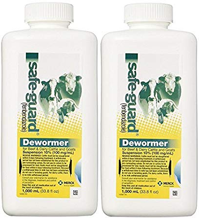 Safe-Guard Dewormer Suspension for Beef, Dairy Cattle and Goats, 1000ml (Pack of 2)