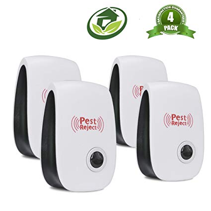 USCVIS Ultrasonic Pest Repeller, 4 Pack Electronic Pest Control, Plug In Pest Reject for Mice, Mosquitoes, Ant, Spiders, Roaches, Bugs and Flies, Non-toxic Eco-Friendly, Humans & Pets Safe