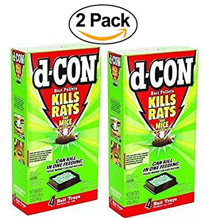 D-Con Bait Pellets Kills Rats and Mice 2 Pack (8 Bait Trays)