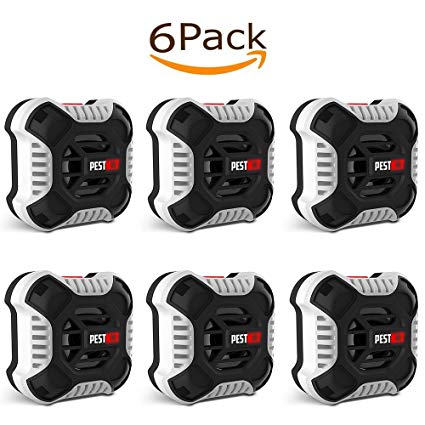 Pestnot ULTRASONIC PEST REPELLER PLUG IN - Pest Control 6Pack (2018) UPGRADED ELECTRONIC Repellent + Night Light with MULTIPLE WAVELENGTHS to target MORE pests - Especially Mice, Mosquito & Roaches.