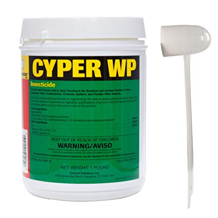 1 LB Cyper WP Multi Use Pest Control Insecticide 40% Cypermethrin (Generic Demon WP & Cynoff WP) control of bees, biting flies, boxelder bugs, centipedes, cockroaches, crickets, earwigs, elm leaf beetles, firebrats, fleas, flies, millipedes, mosquitoes, pillbugs, silverfish, sowbugs, spiders, ticks, and wasps. etc